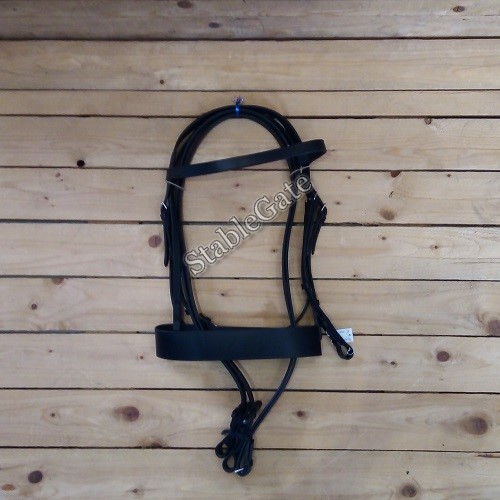 StableGate Rocky Hunter Bridle Thick Noseband Dark Brown